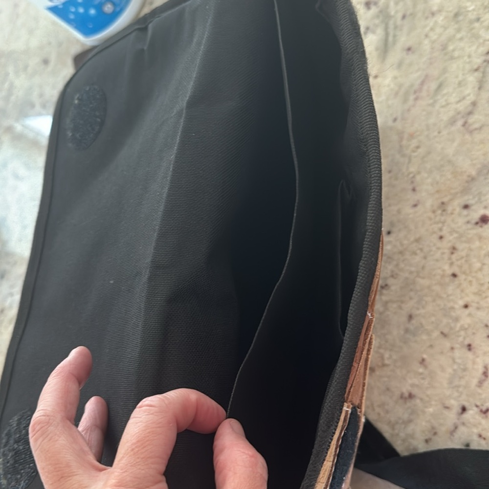 Vintage Leather Patch Bag/Computer Bag. 15wx10. - image 4